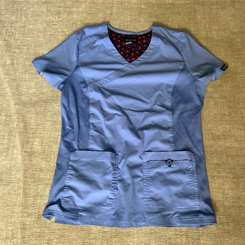 KOI Women's Scrub Top, Ceil blue, medium